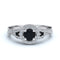 0.82ct Black onyx with Diamond Engagement Ring